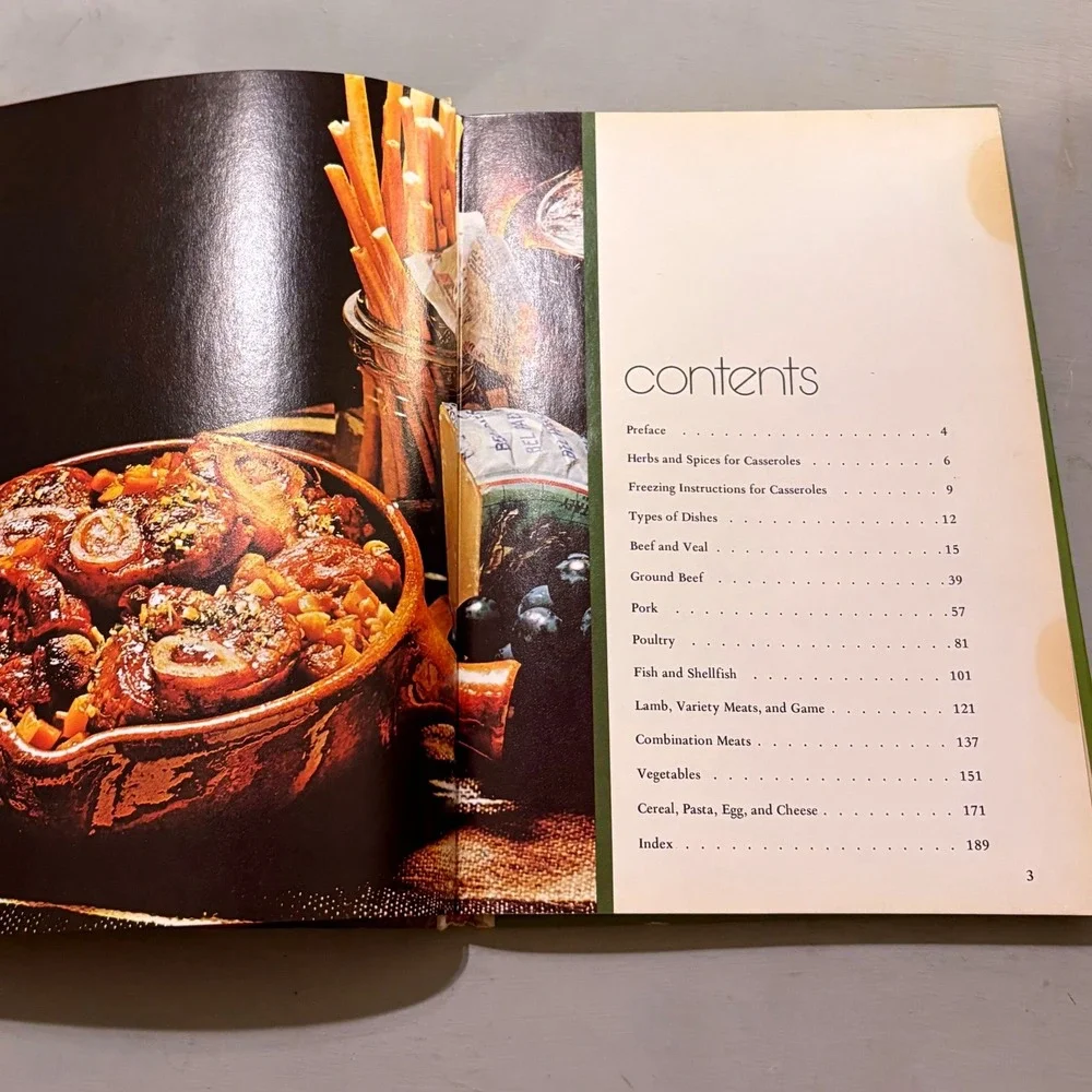Vtg 1971 Southern Living The Casserole Cookbook Retro Kitchen Decor MCM Kitsch